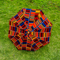 折り畳み　アフリカンプリント　ハンドメイド　折りたたみ　日傘　アフリカ布　ケンテ　パーニュ　キテンゲ　African print handmade sunshade kente