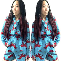 Made in Africa Ghana　アフリカンプリント　馬柄　セットアップ　ジャケット　ショートパンツ　African print 2-Piece Elastic pant Set