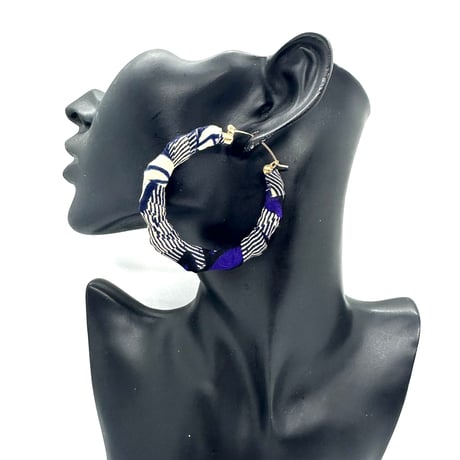 アフリカンプリント　アフリカンバンブーピアス　アフリカ布　ハンドメイド　バンブーピアス　hiphop african print