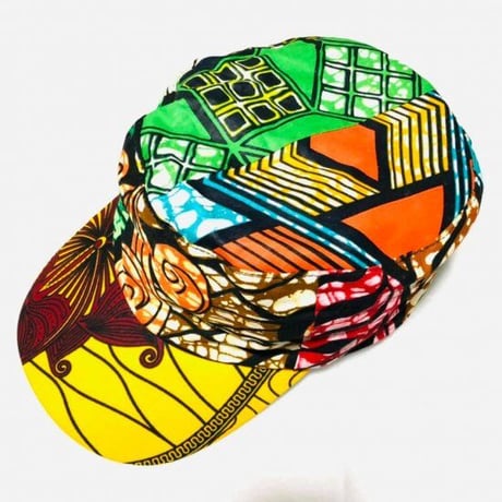 アフリカンプリント　ミリタリーキャップ　パーニュ　キテンゲ　キャップ　ハット　帽子　African print cap
