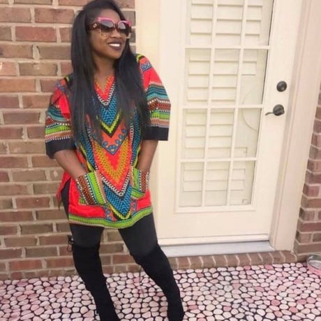 薄手素材　Red Heart Of Africa Dashiki　男女兼用　ダシキ　半袖シャツ　アフリカ　アフリカン　民族衣装　 ヒッピー　hiphop