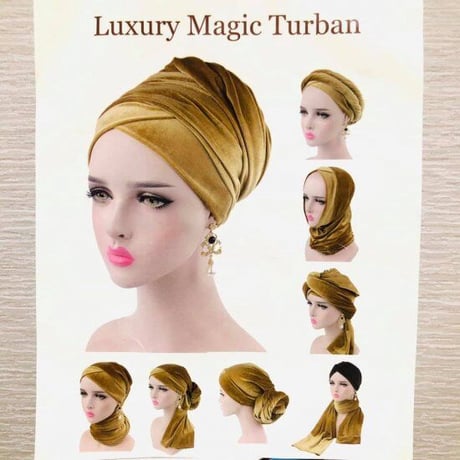 アフリカンプリント　マルチ　ターバン　ヘッドラップ　African print Turban Head wrap