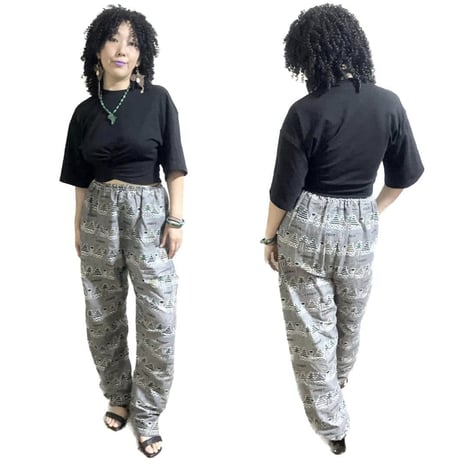 ユニセックス　アフリカンプリント　ワイド　パンツ　African print pants