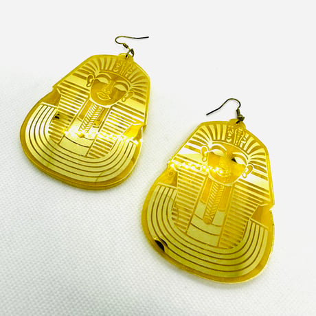 在庫処分SALE　ファラオ　スフィンクス　エジプト　イエロー　ピアス　ヒップホップ　90年代　90’s hiphop Bling Bling
