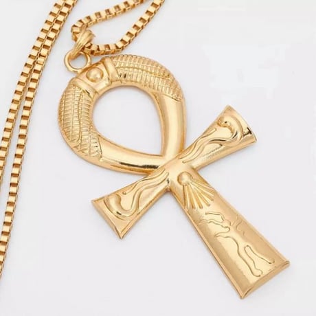 ビッグサイズ　アフリカ　エジプト　Egypt　アンク　Ankh　ゴールド　ネックレス　hiphop