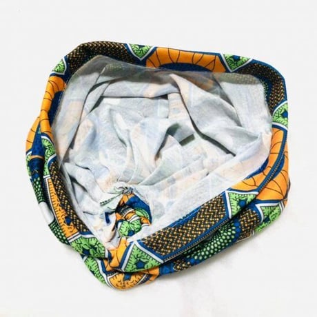 アフリカンプリント　らくらくターバン　ターバン帽子　ヘッドラップ　African print Head wrap