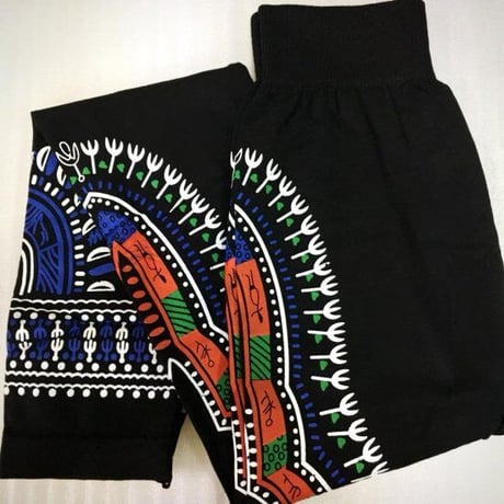 アフリカ　アフリカン　ダシキ　レギンス　Africa Dashiki leggings White/Green/Orange