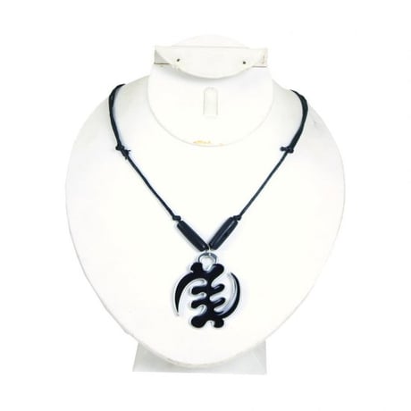 アフリカ　ガーナ　シンボル　アディンクラ　ジニャメ　ブラック　ネックレス　Africa Ghana Adinkra Gye Nyame