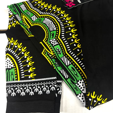 アフリカ　アフリカン　ダシキ　レギンス　Africa Dashiki leggings Yellow/Green/White