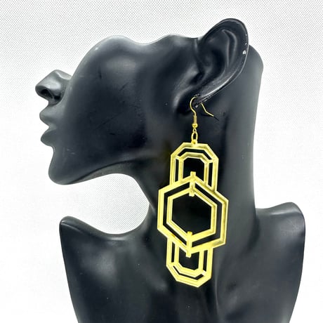 在庫処分SALE　ゴールド　メタリック　ピアス　ヒップホップ　90年代　90’s hiphop Bling Bling