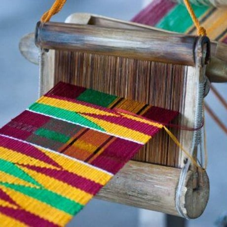 Made in Ghana 手織り　織物　エクストラロング　アフリカ　ケンテ　サッシ　飾り　インテリア　帯　Africa Kente