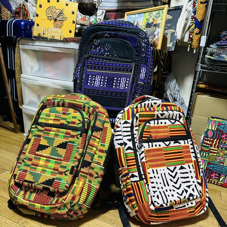 アフリカンプリント　リュック　バックパック　ケンテ　African Print Backpack Kente