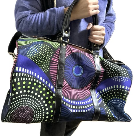 アフリカンプリント　防水　旅行　バッグ　アイ柄　トラベルバッグ　AFRICAN PRINT WATERPROOF TRAVEL BAG