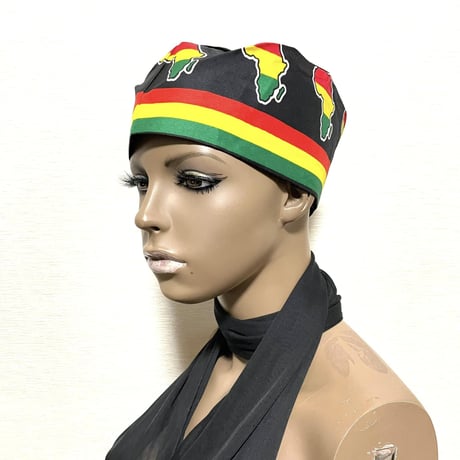 アフリカンプリント　アフリカ大陸　パーニュ　キテンゲ　キャップ　ハット　帽子　African print Kufi Hat C-H117