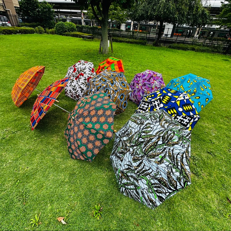 アフリカンプリント ハンドメイド 折りたたみ 日傘 アフリカ布 アフリカンプリント ハンドメイド 折りたたみ 日傘 アフリカ布