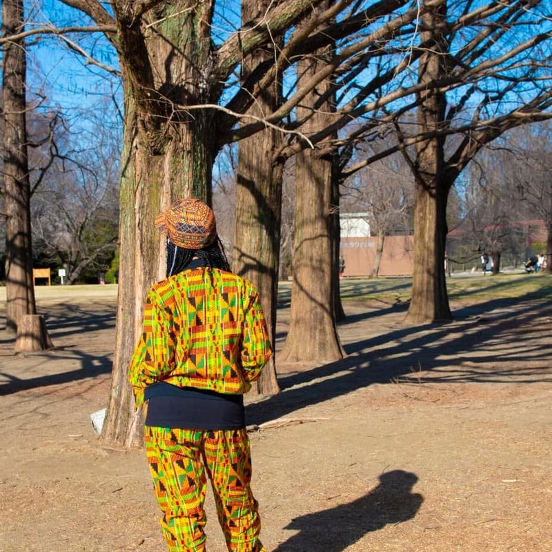 B級品：破れあり》アフリカンプリント ケンテ ジャケット パンツ