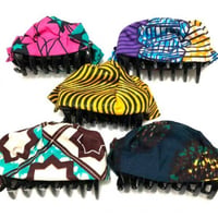 アフリカンプリント　アフリカ布　パーニュ　キテンゲ　ハンドメイド　リボンクリップ　ヘアアクセサリー　African print