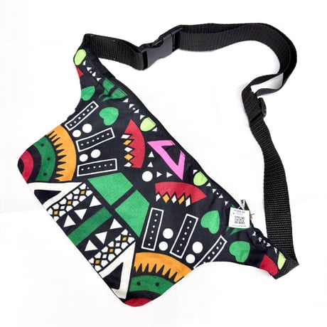 アフリカンプリント　アフリカ布　ハンドメイド　ポシェット　ウエストポーチ　African print porch Bag