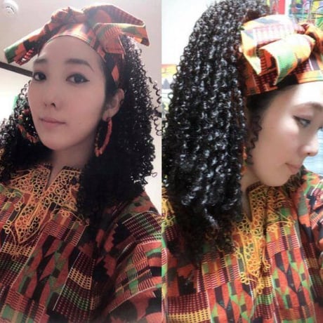 アフリカンプリント　ケンテ　ヘッドラップ　ターバン　African print Kente Head wrap