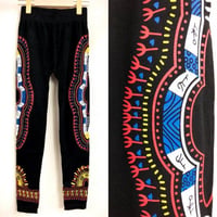 アフリカ　アフリカン　ダシキ　レギンス　Africa Dashiki leggings Red/Blue/White