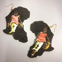 アフリカ　ガーナ　アフリカ大陸　オリジナルペイント　カスタム　ウッドピアス