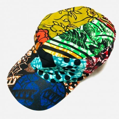 アフリカンプリント　ミリタリーキャップ　パーニュ　キテンゲ　キャップ　ハット　帽子　African print cap