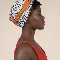 アフリカンプリント　アフリカ布　ヘッドラップ　ターバン　African print Head wrap