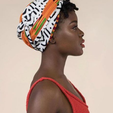 アフリカンプリント　アフリカ布　ヘッドラップ　ターバン　African print Head wrap