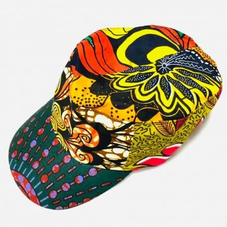 アフリカンプリント　ミリタリーキャップ　パーニュ　キテンゲ　キャップ　ハット　帽子　African print cap