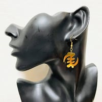 アフリカ　ガーナ　シンボル　アディンクラ　ジニャメ　ゴールド　ピアス　Africa Ghana Adinkra Gye Nyame