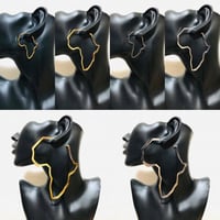 アフリカ　アフリカ大陸　ピアス　18K Gold Plated African Map