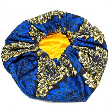 アフリカンプリント　ボンネット　就寝用　キャップ　African print Bonnet cap