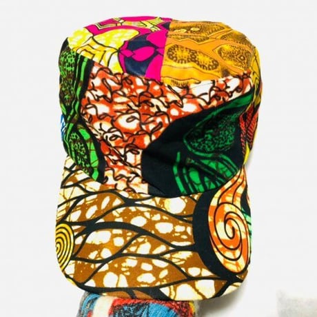 アフリカンプリント　ミリタリーキャップ　パーニュ　キテンゲ　キャップ　ハット　帽子　African print cap