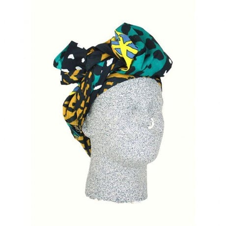 アフリカンプリント　アフリカ布　ヘッドラップ　ターバン　African print Head wrap Mud print