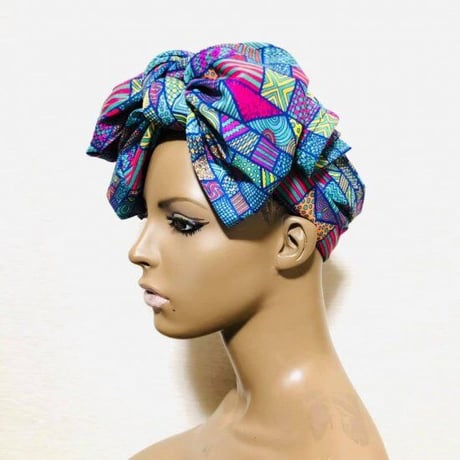 アフリカンプリント　マルチ　ターバン　ヘッドラップ　African print Turban Head wrap
