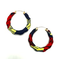 アフリカンプリント　アフリカンバンブーピアス　アフリカ布　ハンドメイド　バンブーピアス　hiphop african print