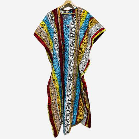 アフリカンプリント　カフタン　ワンピース　Africa Kaftan