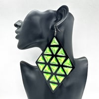 在庫処分SALE　菱形　グリーン　ピアス　ヒップホップ　90年代　90’s hiphop Bling Bling