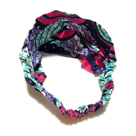アフリカンプリント　アフリカ布　パーニュ　キテンゲ　クロス　ヘアバンド　African print Head wrap