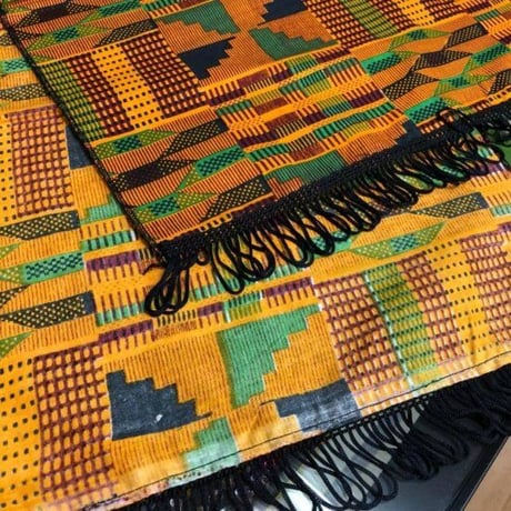 アフリカンプリント　ケンテ　スカーフ　インテリア　African print Kente Scarf