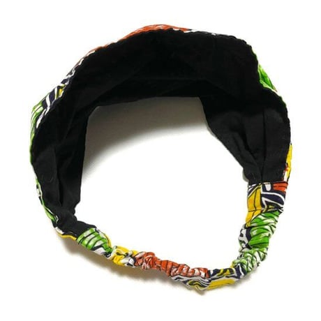 アフリカンプリント　アフリカ布　パーニュ　キテンゲ　幅広　ヘアバンド　African print Head wrap