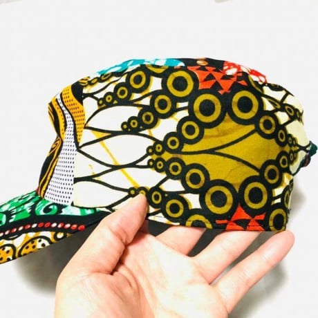 アフリカンプリント　ミリタリーキャップ　パーニュ　キテンゲ　キャップ　ハット　帽子　African print cap