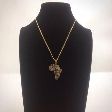 アフリカ　アフリカ大陸　ゴールドネックレス　ネックレス　hiphop Gold Plated Africa African Map