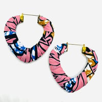 アフリカンプリント　アフリカンバンブーピアス　アフリカ布　ハンドメイド　バンブーピアス　hiphop african print