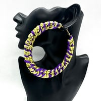在庫処分SALE　ゴールド×パープル　ピアス　ヒップホップ　90年代　90’s hiphop Bling Bling