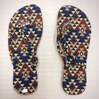【39size: 24～24.5cm】エスニック　幾何学模様　ネイティブ柄　サンダル　アジアン雑貨