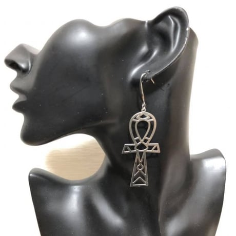 アフリカ　アフリカン　エジプト　Egypt　アンク　Ankh　シルバー　ピアス