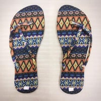 【39size: 24～24.5cm】エスニック　幾何学模様　ネイティブ柄　サンダル　アジアン雑貨