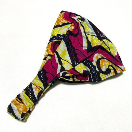 アフリカンプリント　アフリカ布　パーニュ　キテンゲ　幅広　ヘアバンド　African print Head wrap