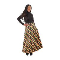 アフリカンプリント　ラスタカラー　アフリカ大陸　ラップスカート　巻きスカート　紐結び　スカート　Africa map wrap skirt
